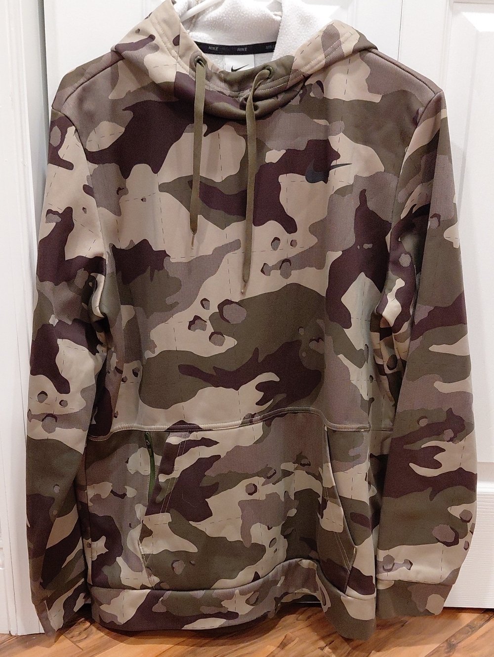 Nike Men's Camo Crewneck Hoodie - Olive/Brown/Tan